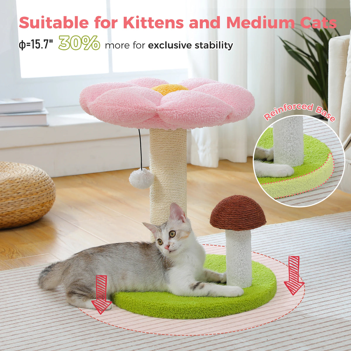 PAWZ Road Cat Scratching Post With Flower Bed And Toy Ball