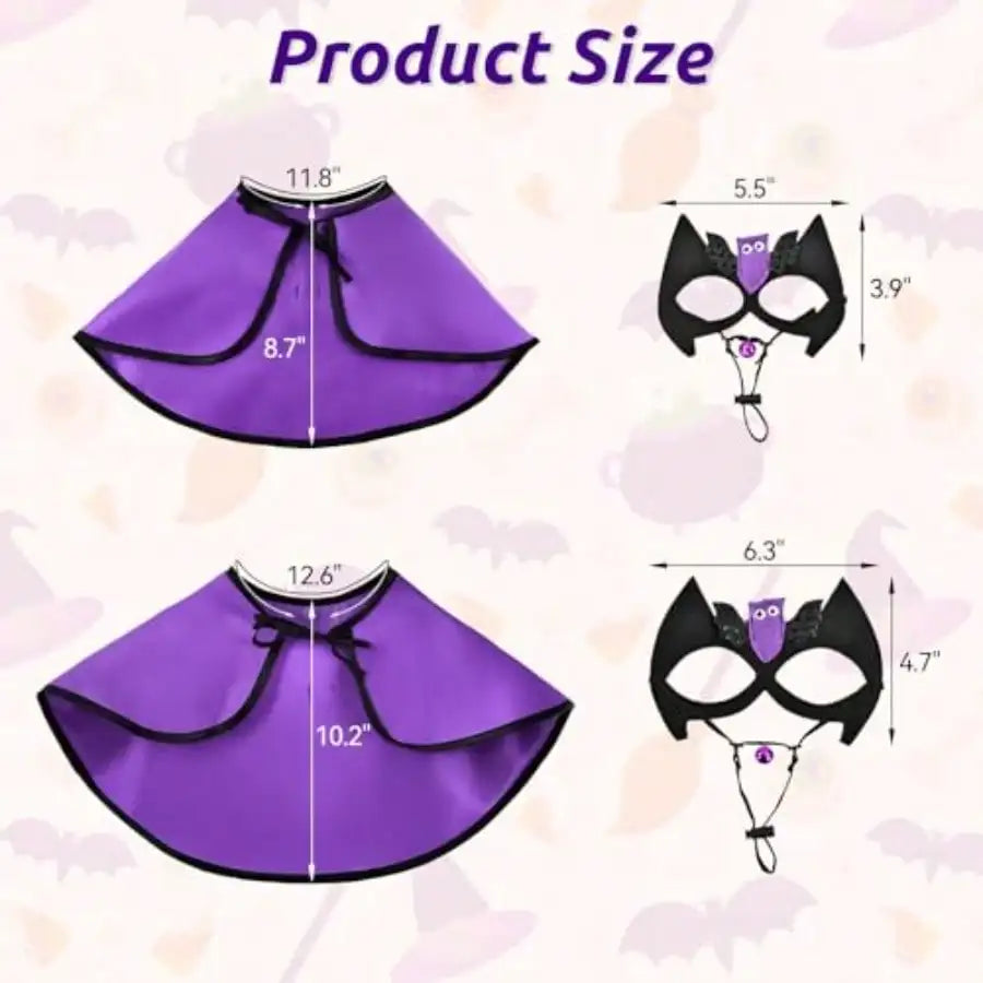 Pet Vampire Cape Costume With Bat Mask For Halloween Parties