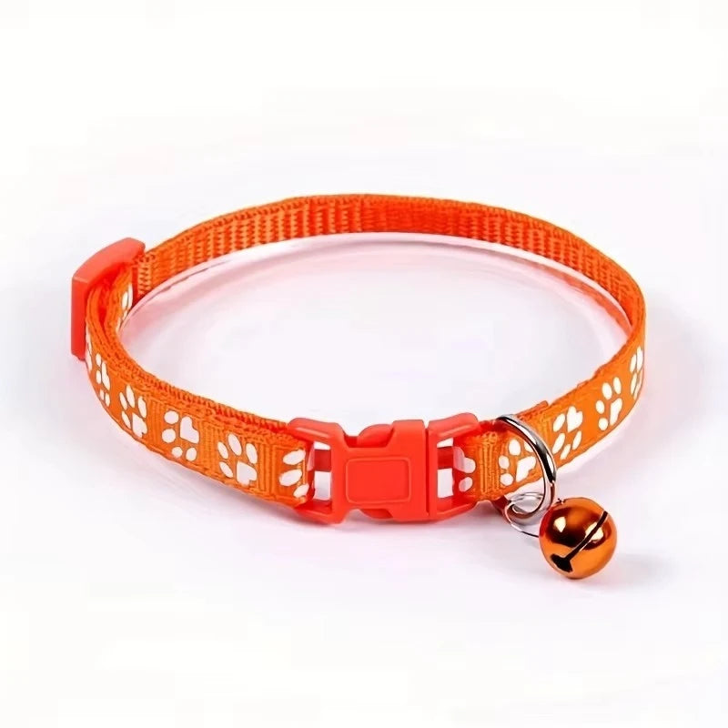 Colorful Pattern Cat Collar With Bell And Adjustable Fit