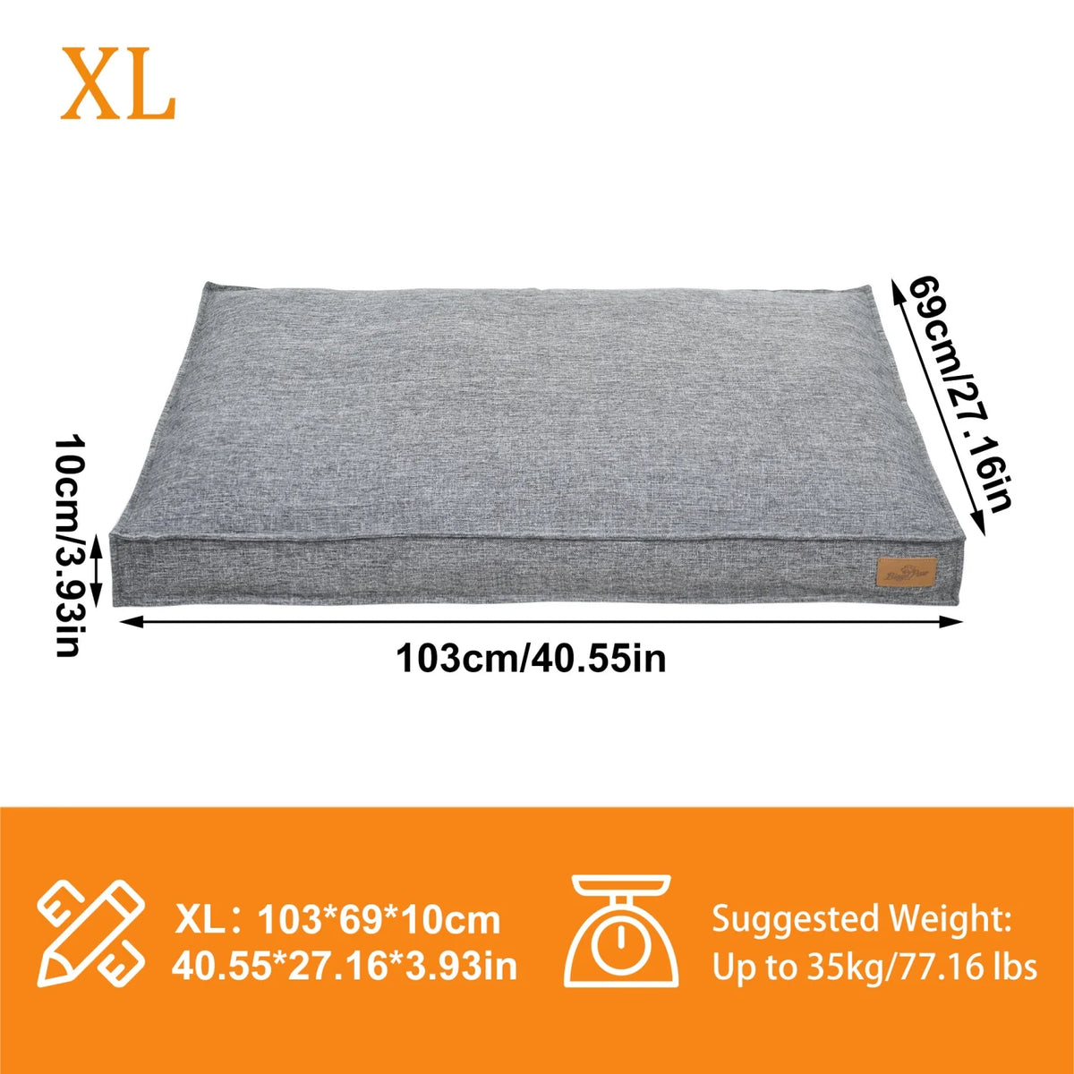BINGOPAW Waterproof Foam Dog Crate Pad With Linen Cover