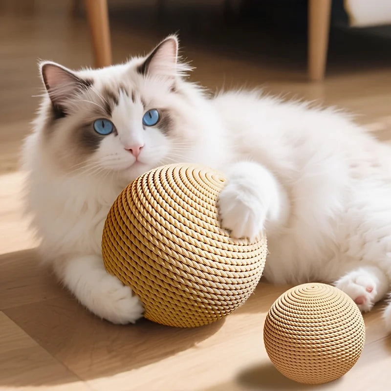 Sisal Cat Ball Toy for Interactive Scratching and Dental Care