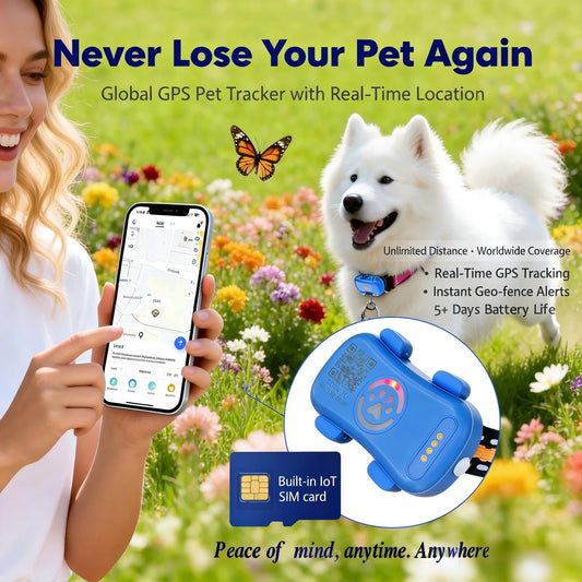 WANWAYTECH GPS Pet Tracker for Dogs and Cats QR Locator