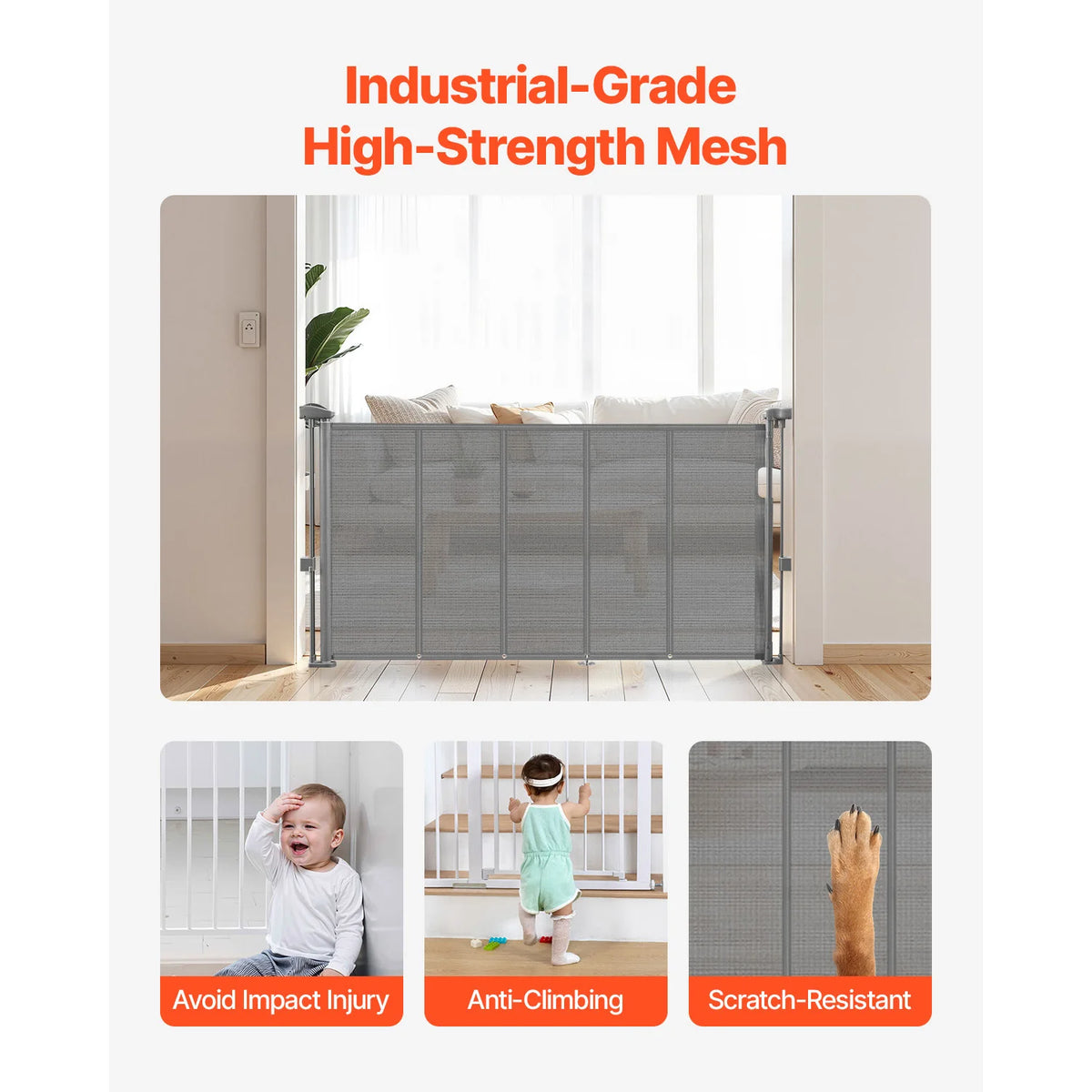SucceBuy Retractable Baby Gate for Child and Pet Safety