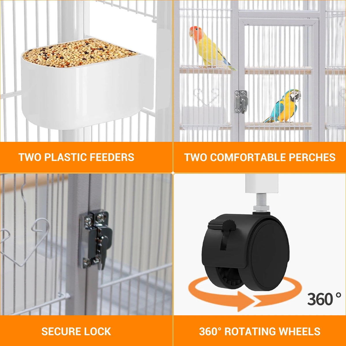 Small Animal Metal Cage With Wheels And Removable Tray