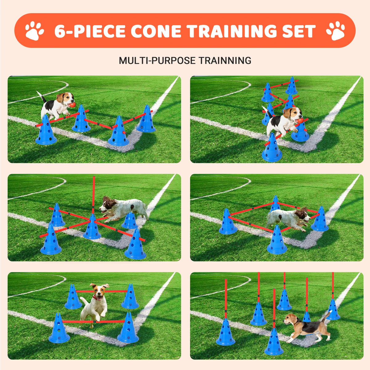 Dog Agility Hurdle Training Set With Adjustable Jump Heights