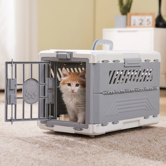PAWZ Road Foldable Pet Carrier Travel Crate With Secure Lock Door