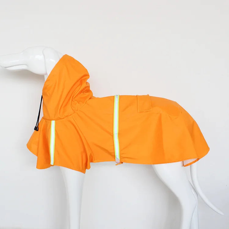 Waterproof Hooded Dog Raincoat With Reflective Details