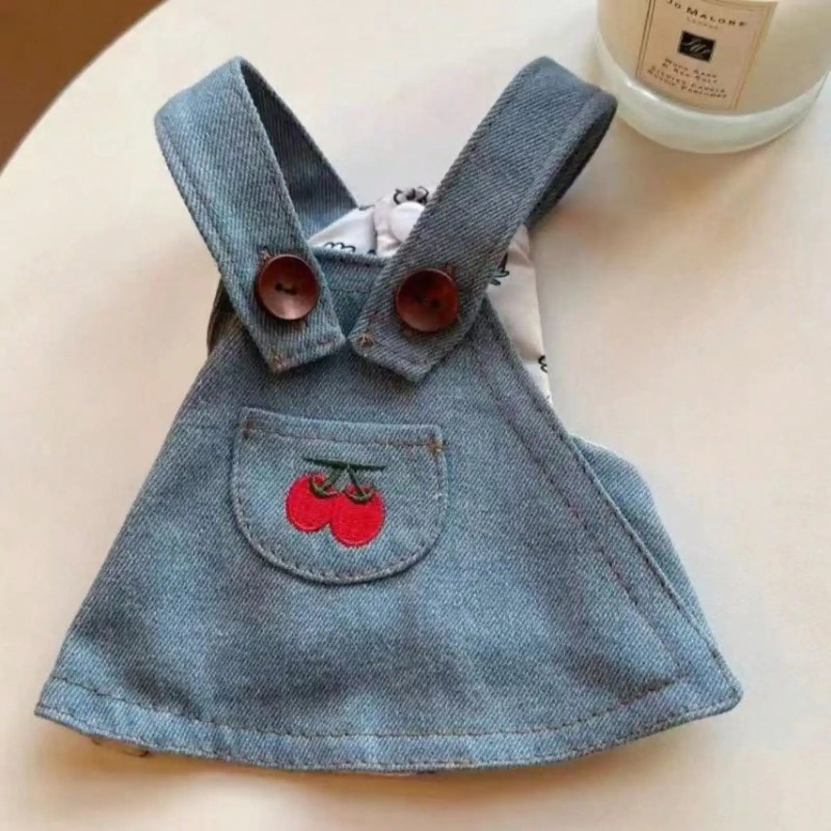 Denim Suspender Skirt Outfit for Dogs, Cats, and Dolls