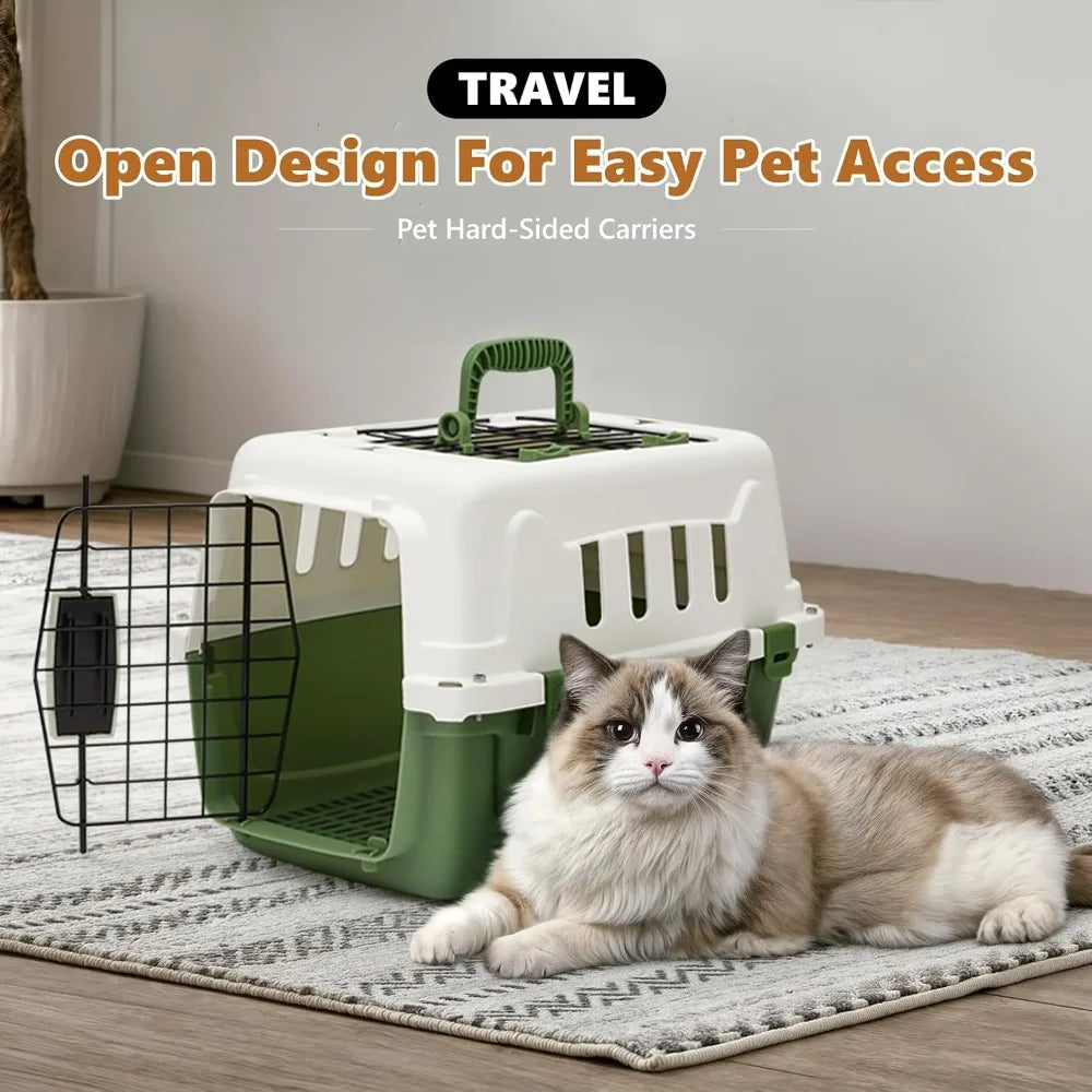 Athena Collection Hard Sided Pet Carrier Two Doors And Ventilation