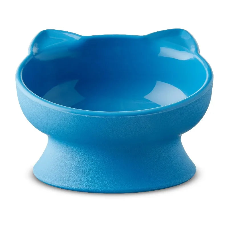 Elevated Plastic Cat Ear Bowl for Comfortable Cat Feeding