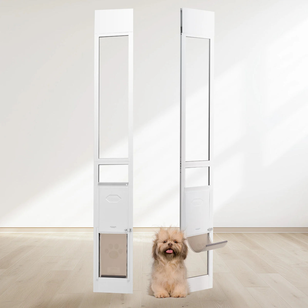 SucceBuy Adjustable Sliding Glass Door Pet Door For Dogs