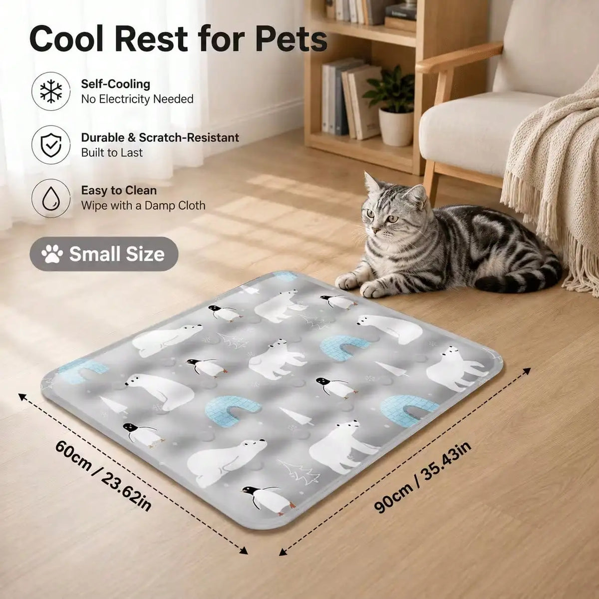 Water Filled Cooling Mat for Dogs and Cats Summer Pad