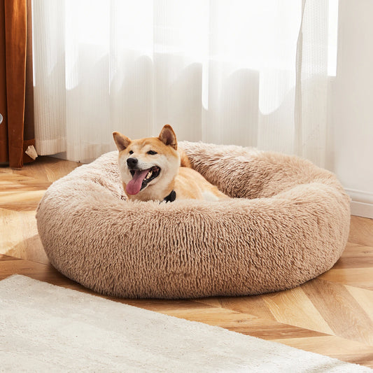 JHK Washable Plush Calming Round Dog Bed for Comfort