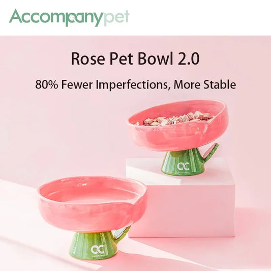 Elevated Ceramic Cat Bowl Raised Anti Vomiting Pet Feeder