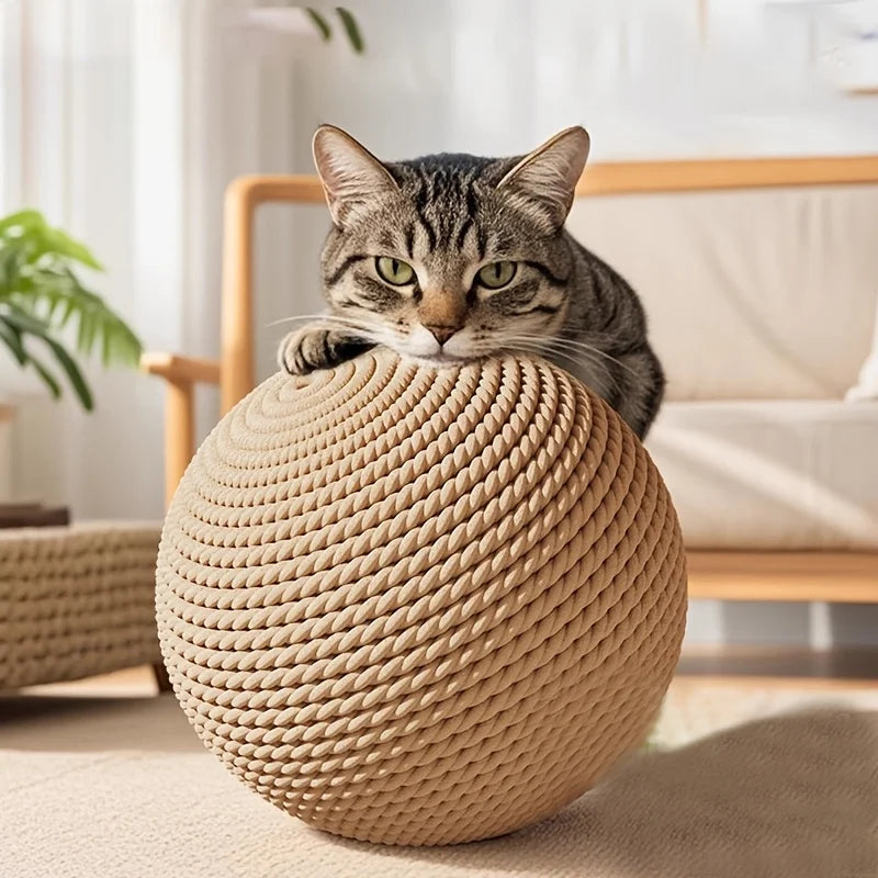 Sisal Cat Ball Toy for Interactive Scratching and Dental Care