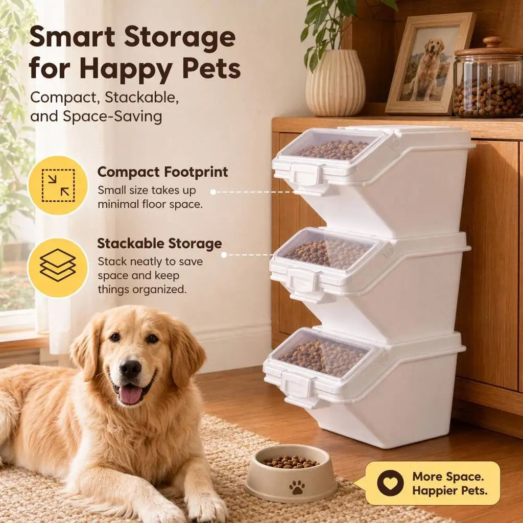 Airtight Pet Food Storage Container With Scoop For Pets