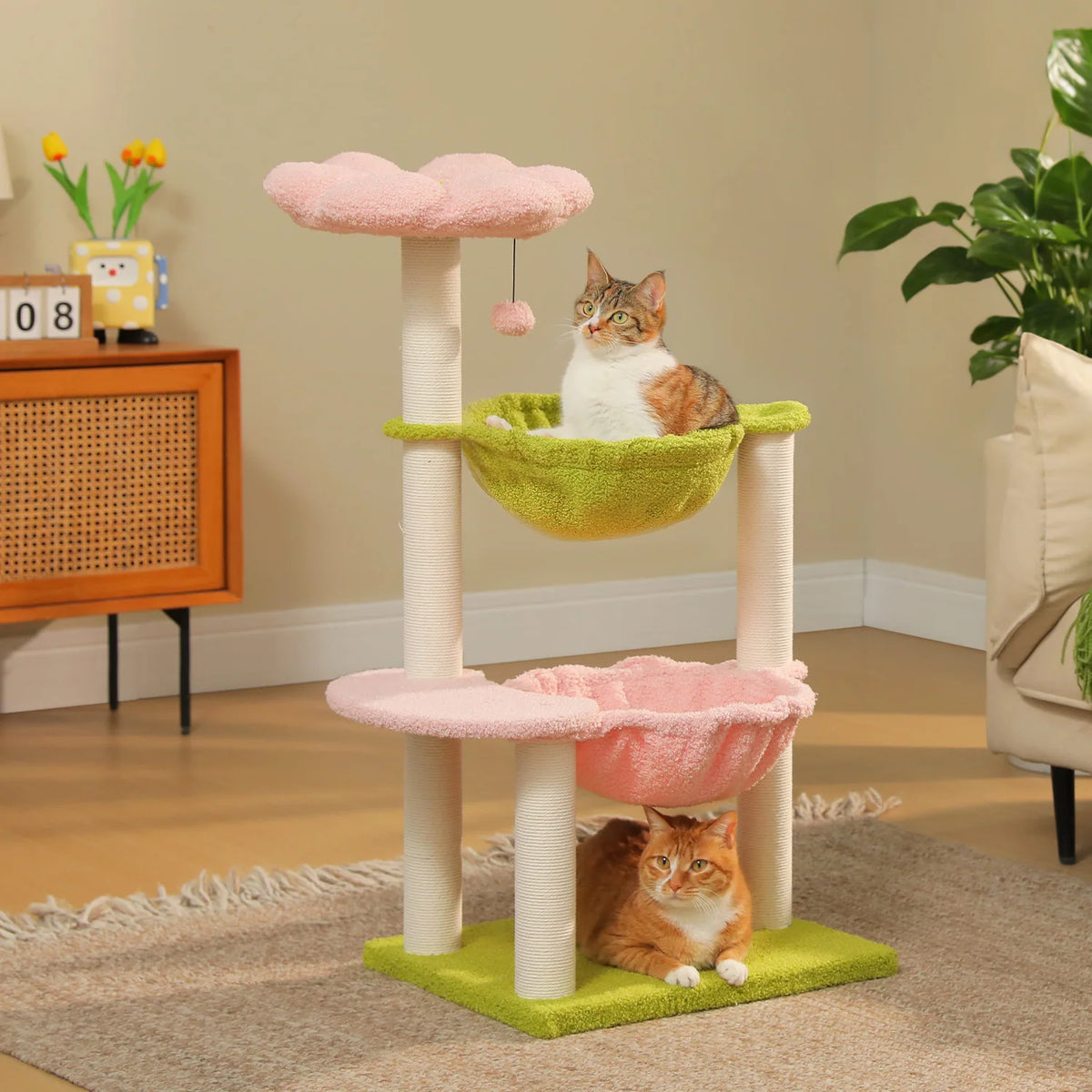 PAWZ Road Flower Cat Tree With Cozy Hammocks Scratching Posts