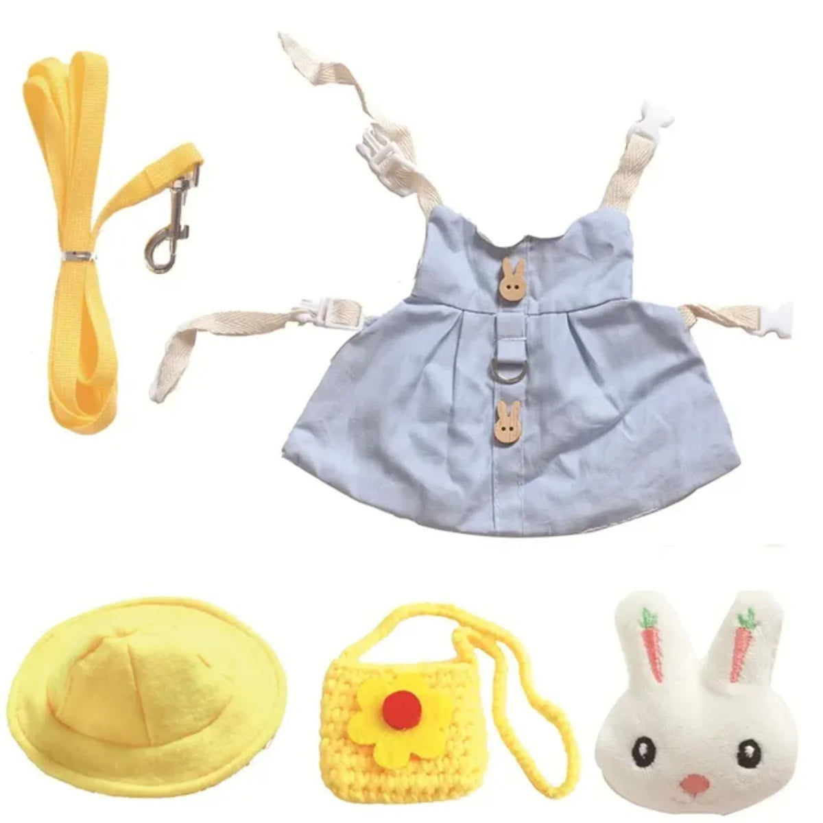 Small Animal Harness Leash Set for Rabbits and Guinea Pigs