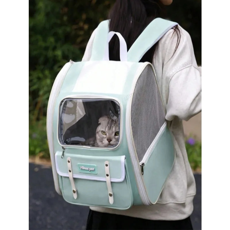 Foldable Cat Backpack Carrier For Travel And Vet Transport