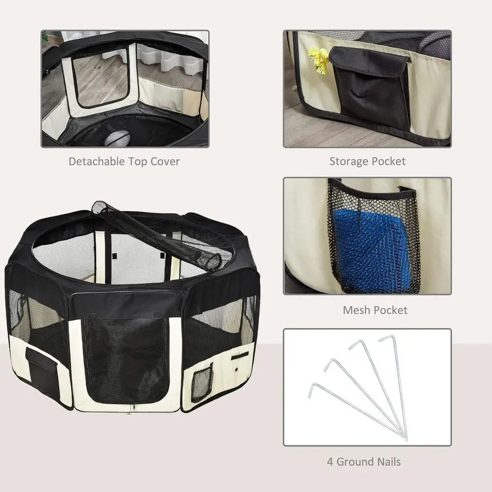Portable Pet Playpen Tent For Dogs And Cats With Bag
