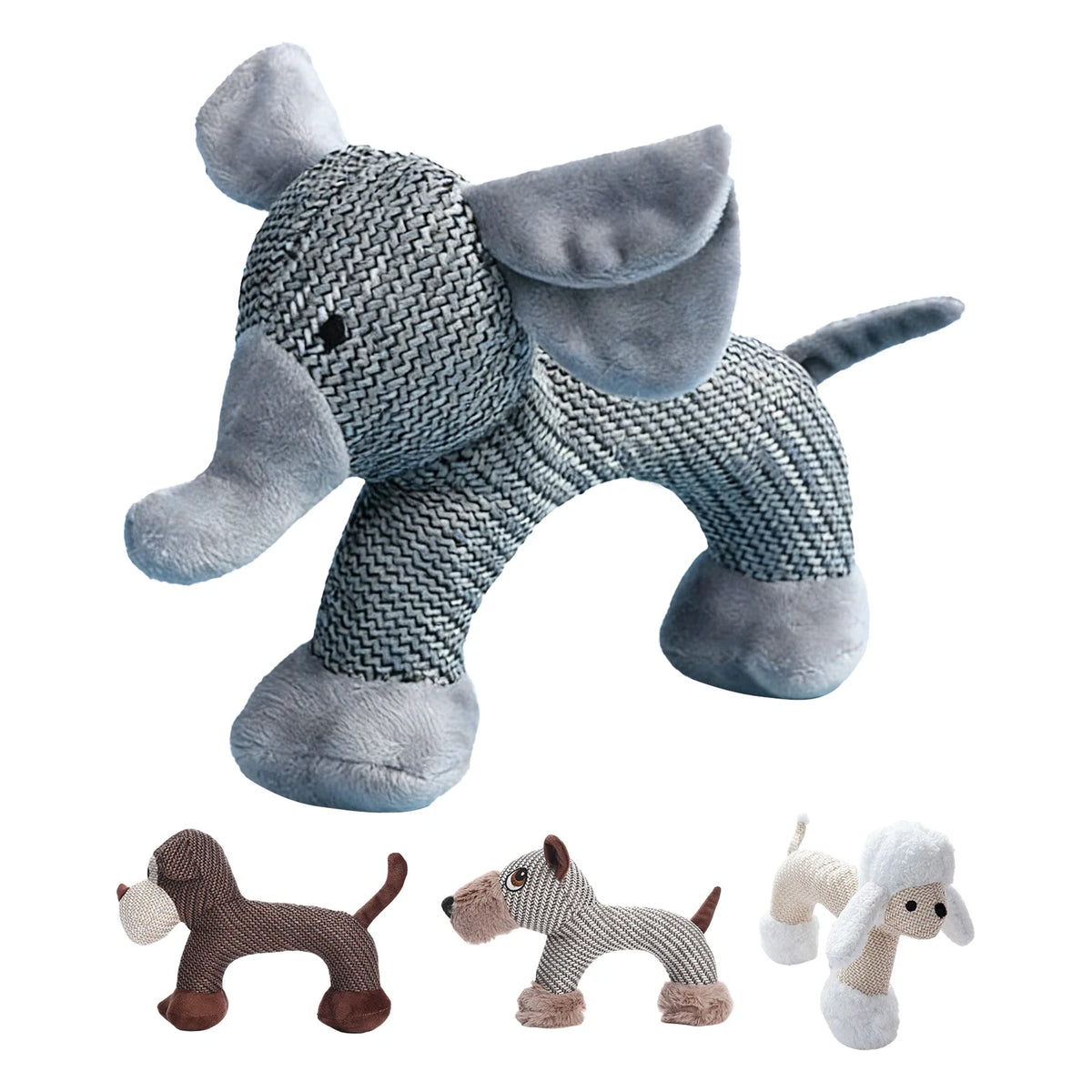 Interactive Squeaky Plush Dog Toy With Cute Animal Design