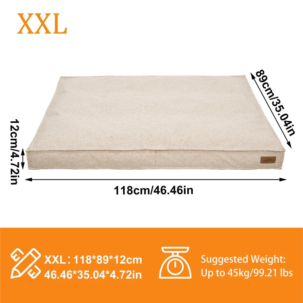 BINGOPAW Waterproof Foam Dog Crate Pad With Linen Cover