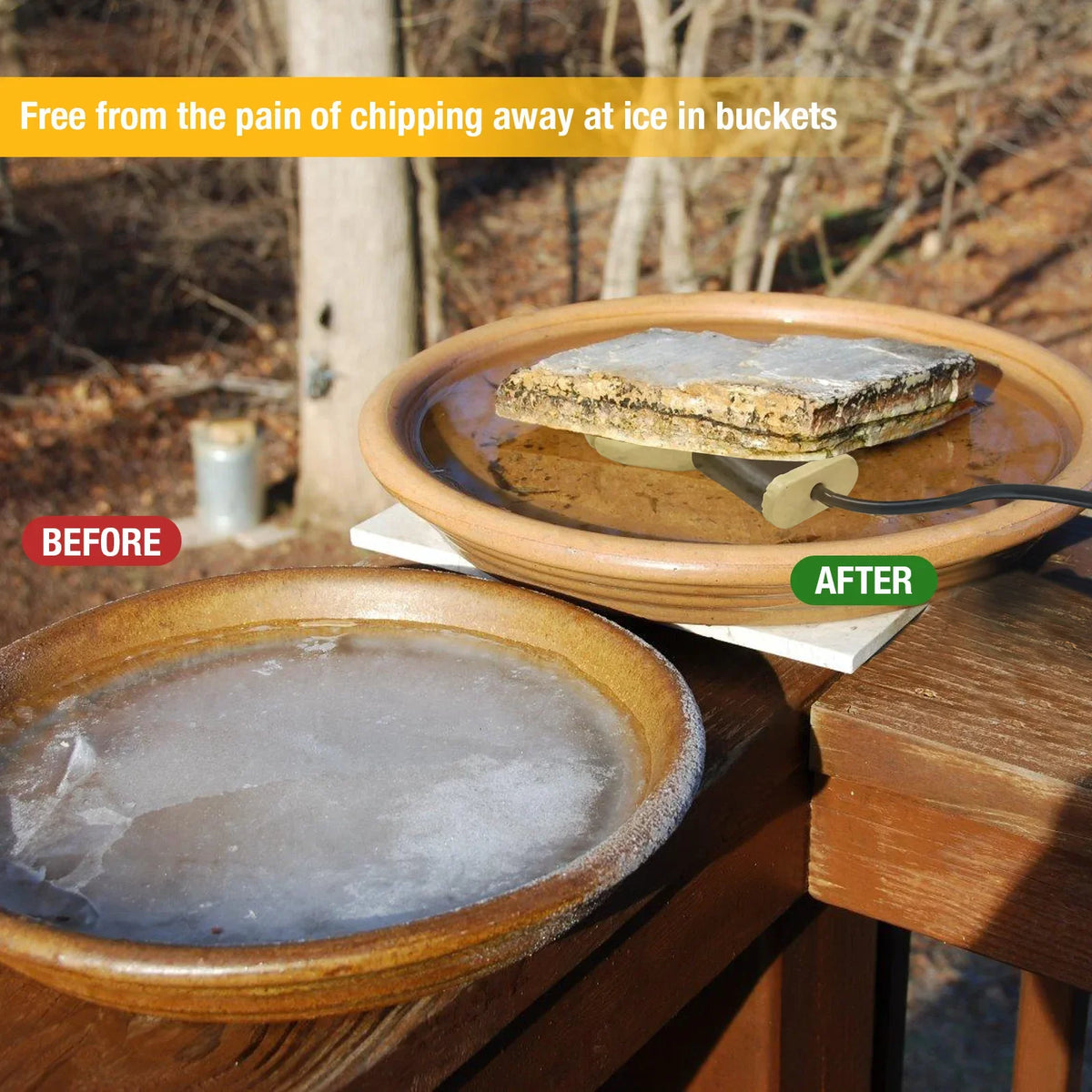 Thermostatic Submersible Bird Bath Heater De-Icer for Livestock Water