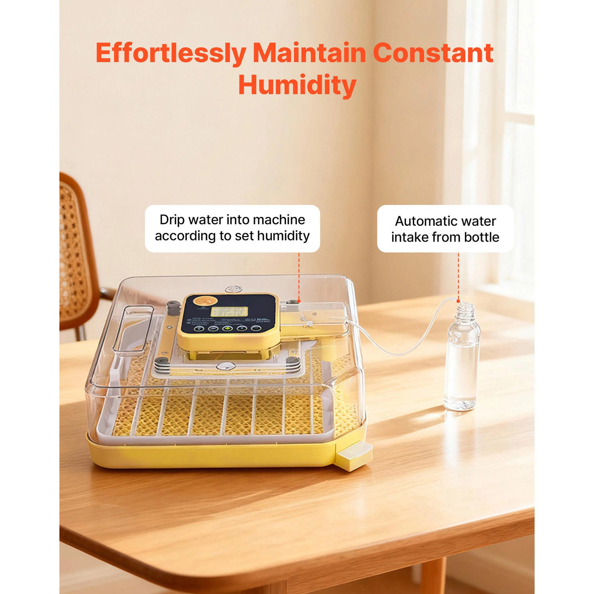 Egg Incubator With LED Candler Temperature Display And Humidity Control