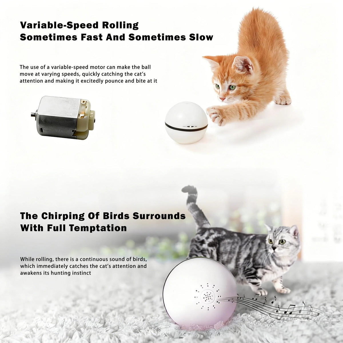 Automatic Interactive Cat Toy Ball With Obstacle Avoidance