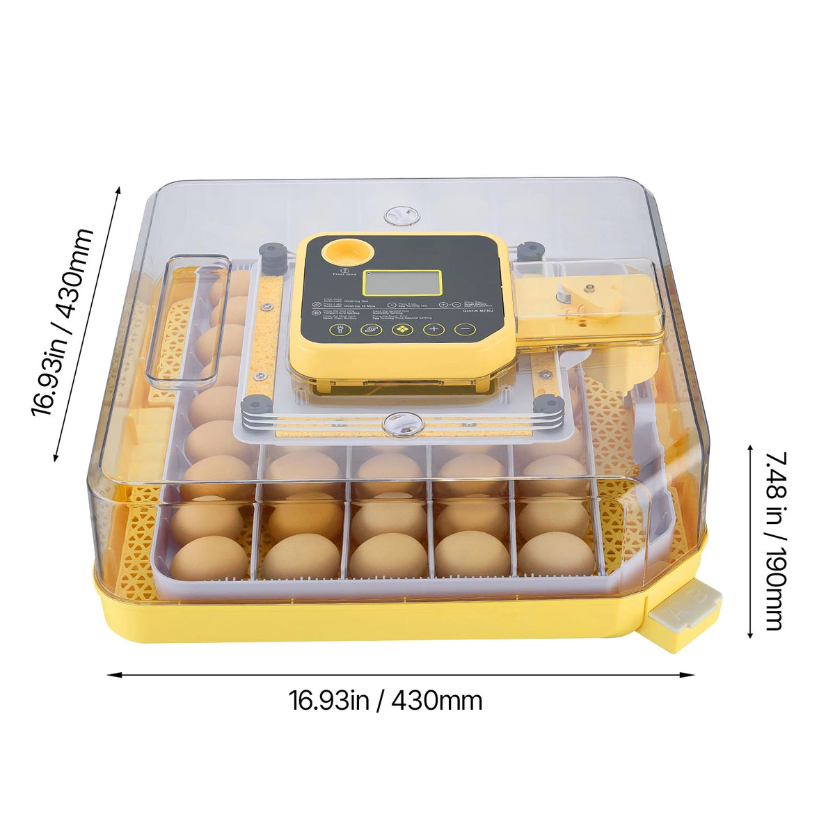 Egg Incubator With LED Candler Temperature Display And Humidity Control