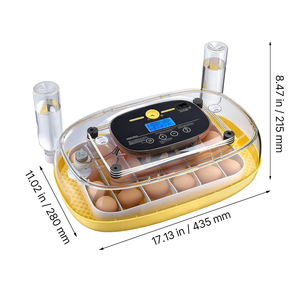 Egg Incubator With LED Candler Temperature Display And Humidity Control