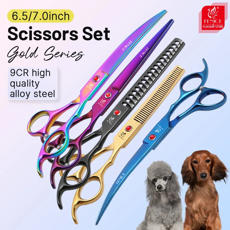 Fenice Classical Dog Grooming Scissors Set for Home Use