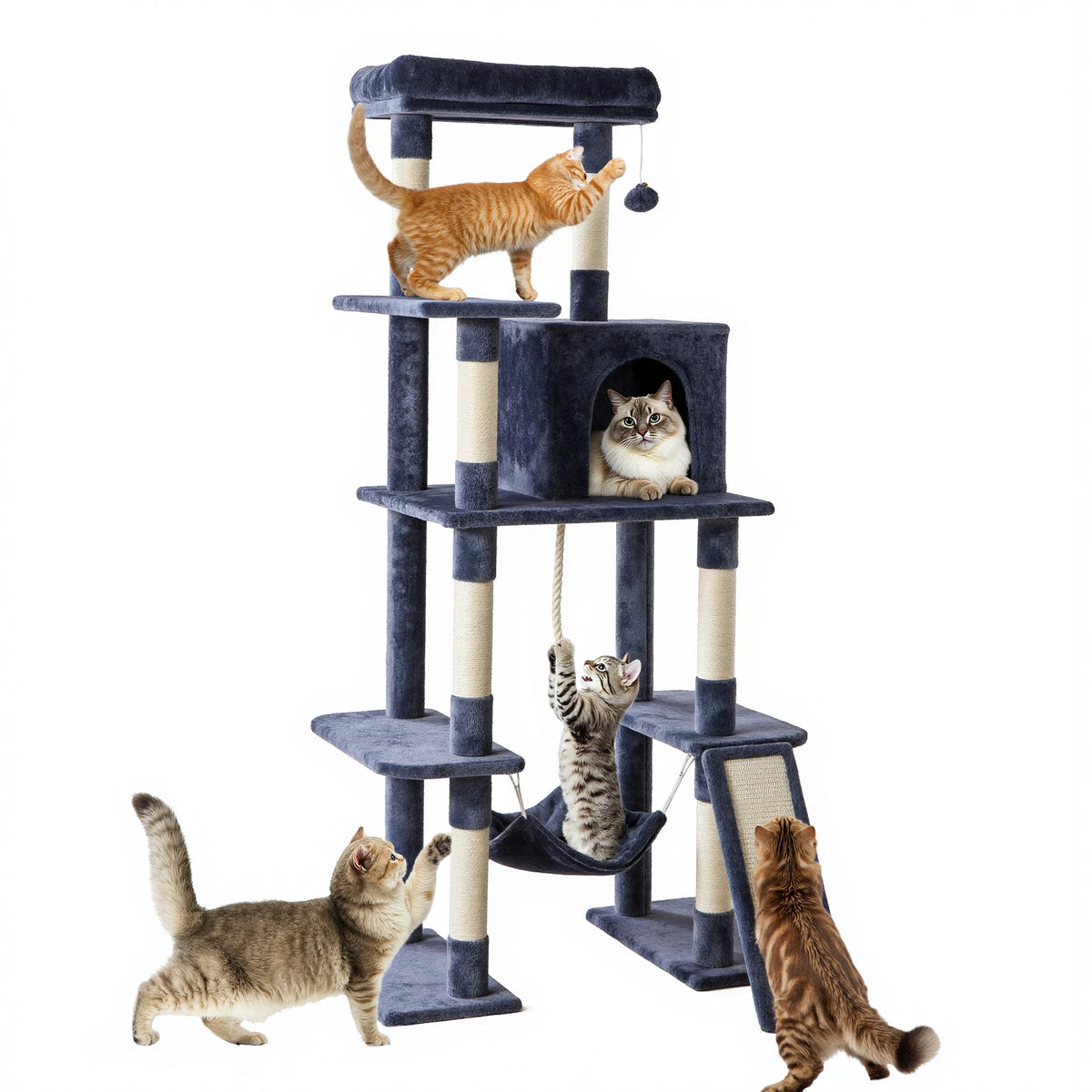 JHK Cat Tree With Multiple Levels And Scratching Posts