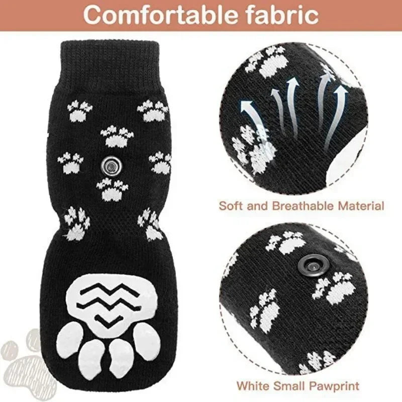 Adjustable Non Slip Dog Socks With Paw Protection For Floors