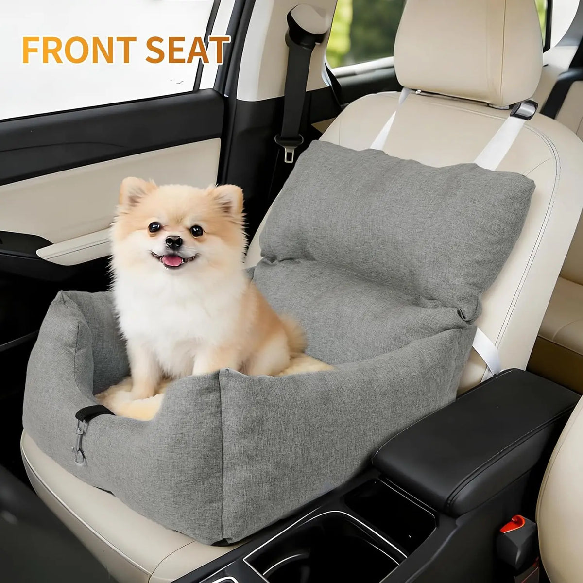 HiMISS Elevated Dog Car Booster Seat Bed With Safety Tether