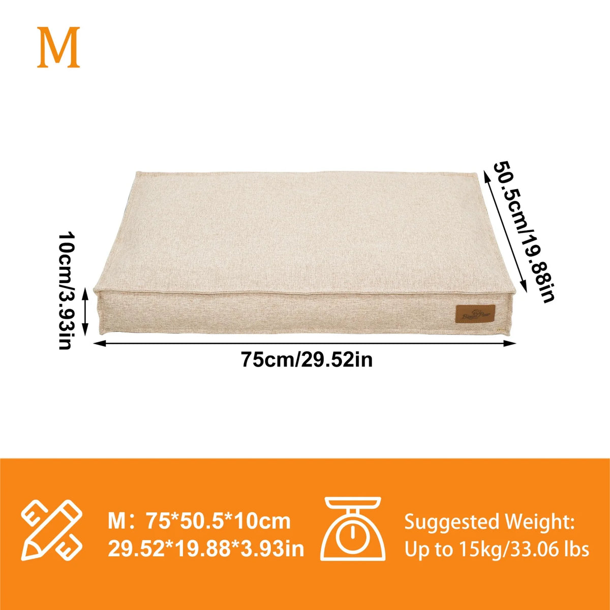 BINGOPAW Waterproof Foam Dog Crate Pad With Linen Cover