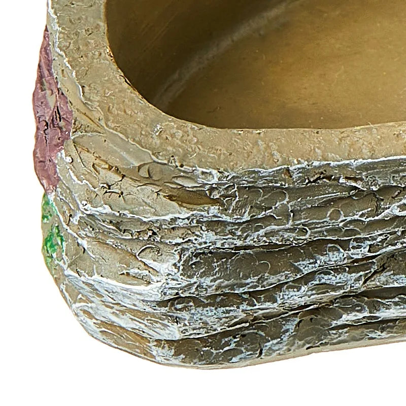 Resin Reptile Terrarium Food And Water Bowl With Angled Steps