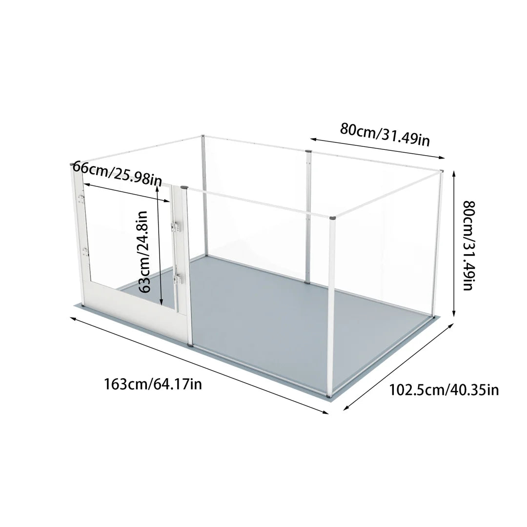 BINGOPAW Acrylic Pet Playpen With Waterproof Floor Pad