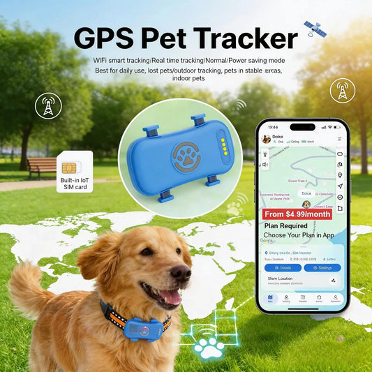 WANWAYTECH 4G GPS Pet Tracker With Real-Time Location Tracking