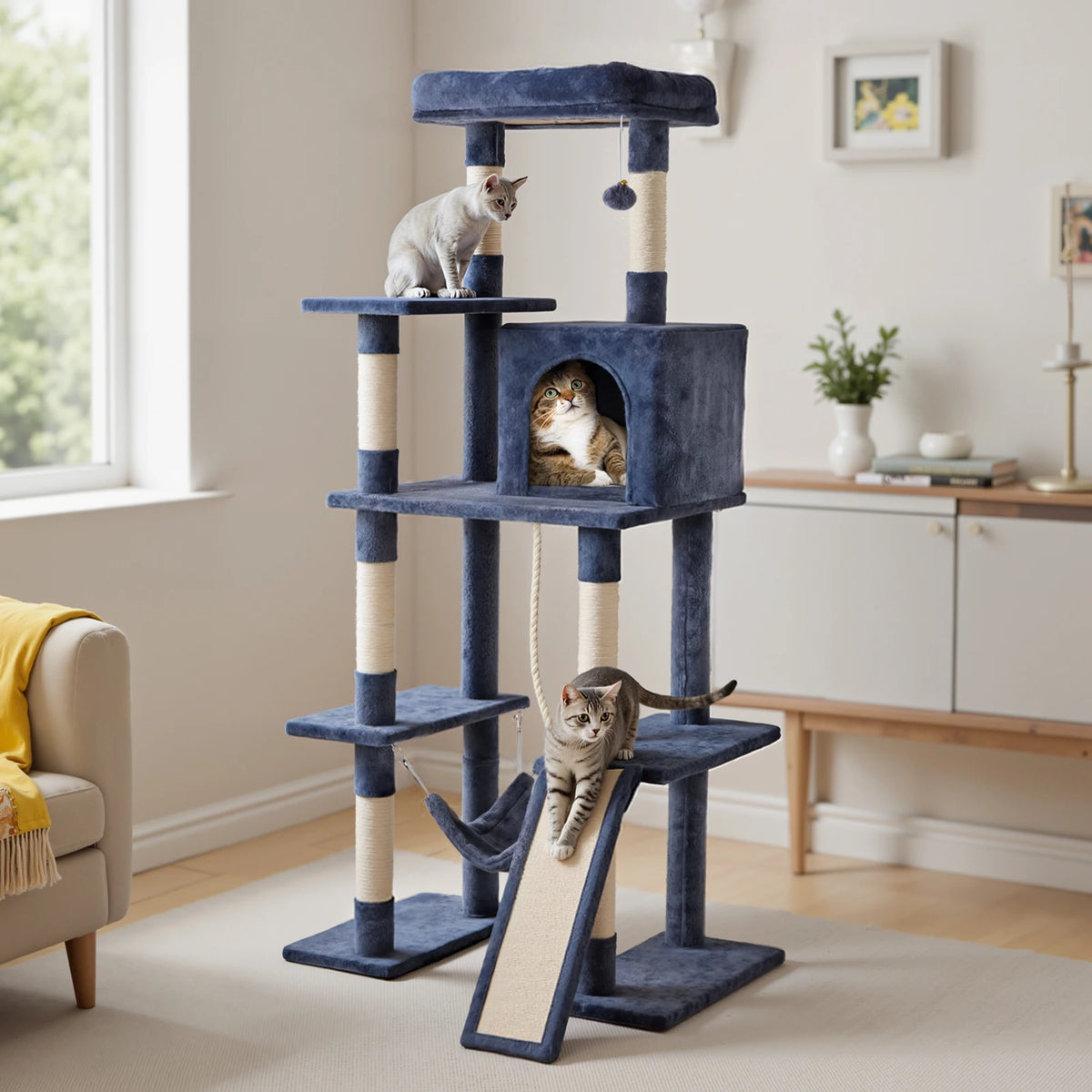 JHK Cat Tree With Multiple Levels And Scratching Posts