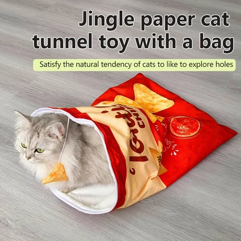 Interactive Collapsible Cat Tunnel Toy With Plush Ball for Kittens