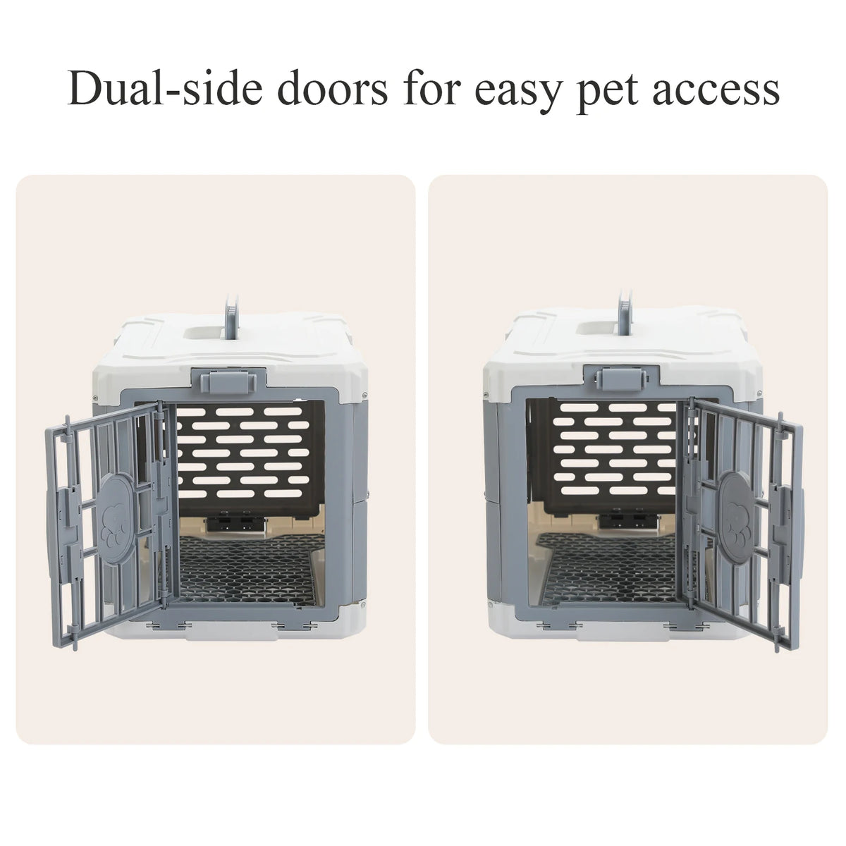 PAWZ Road Foldable Pet Carrier Travel Crate With Secure Lock Door