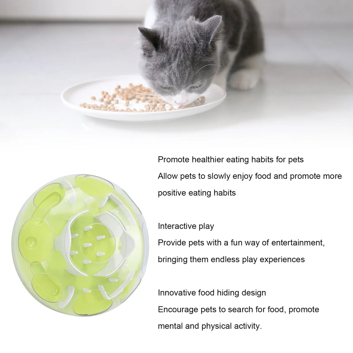 Interactive Cat Puzzle Feeder Toy for Enrichment and Exercise