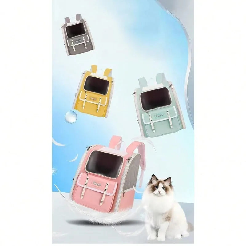 Foldable Cat Backpack Carrier For Travel And Vet Transport