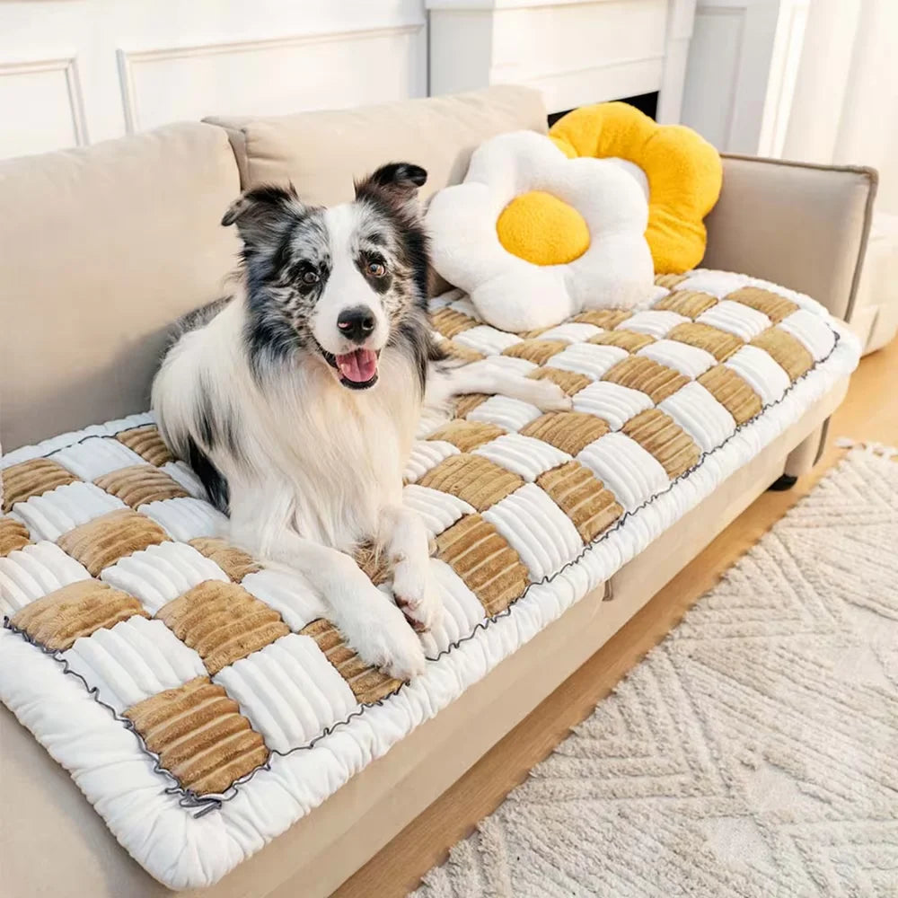 CWV Waterproof Plaid Pet Bed Mat Furniture Protector