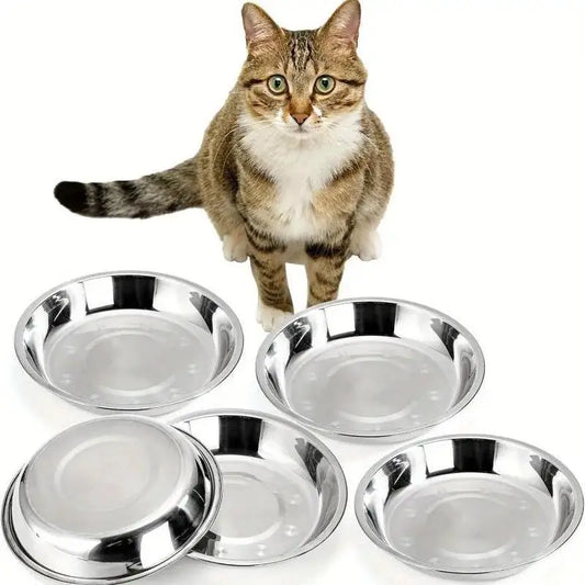 Stainless Steel Slip Resistant Cat Bowl With Anti Tip Base