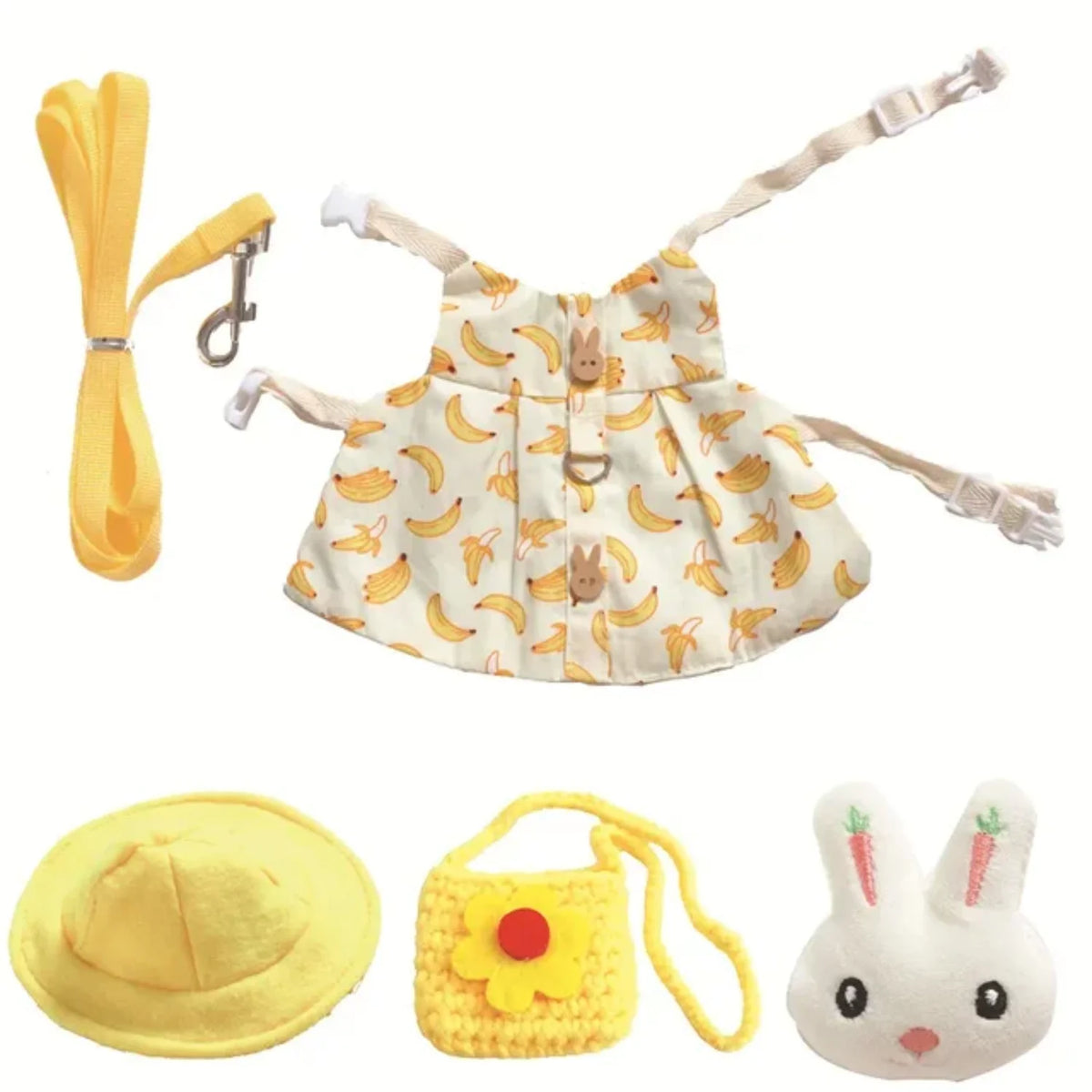 Small Animal Harness Leash Set for Rabbits and Guinea Pigs