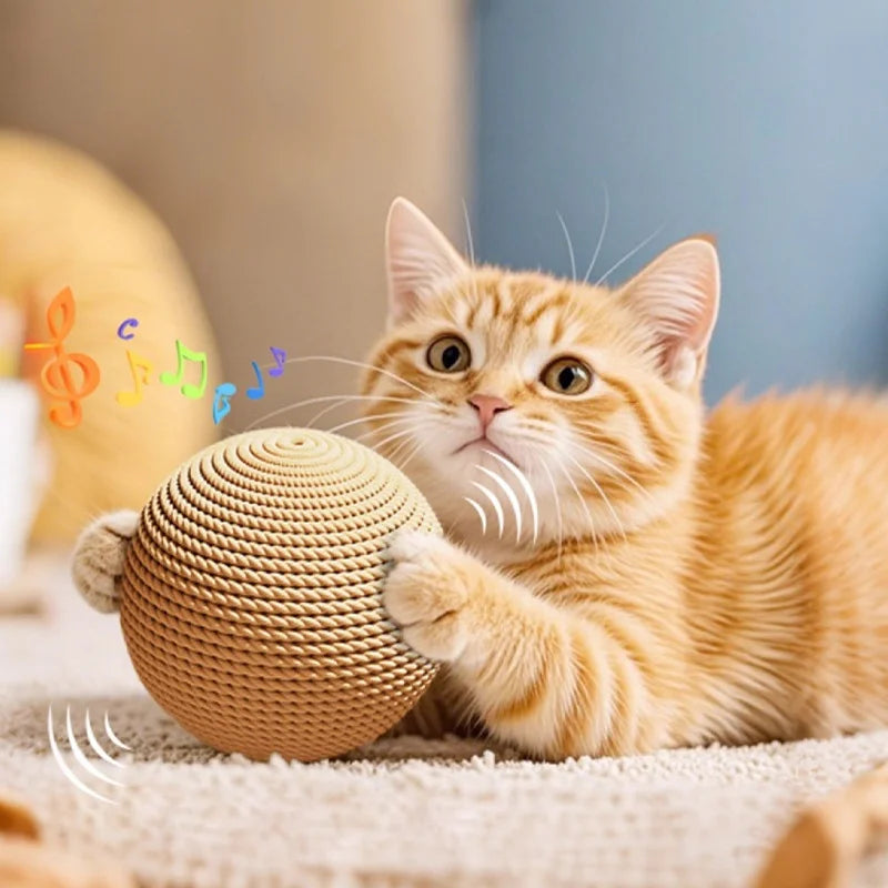 Sisal Cat Ball Toy for Interactive Scratching and Dental Care