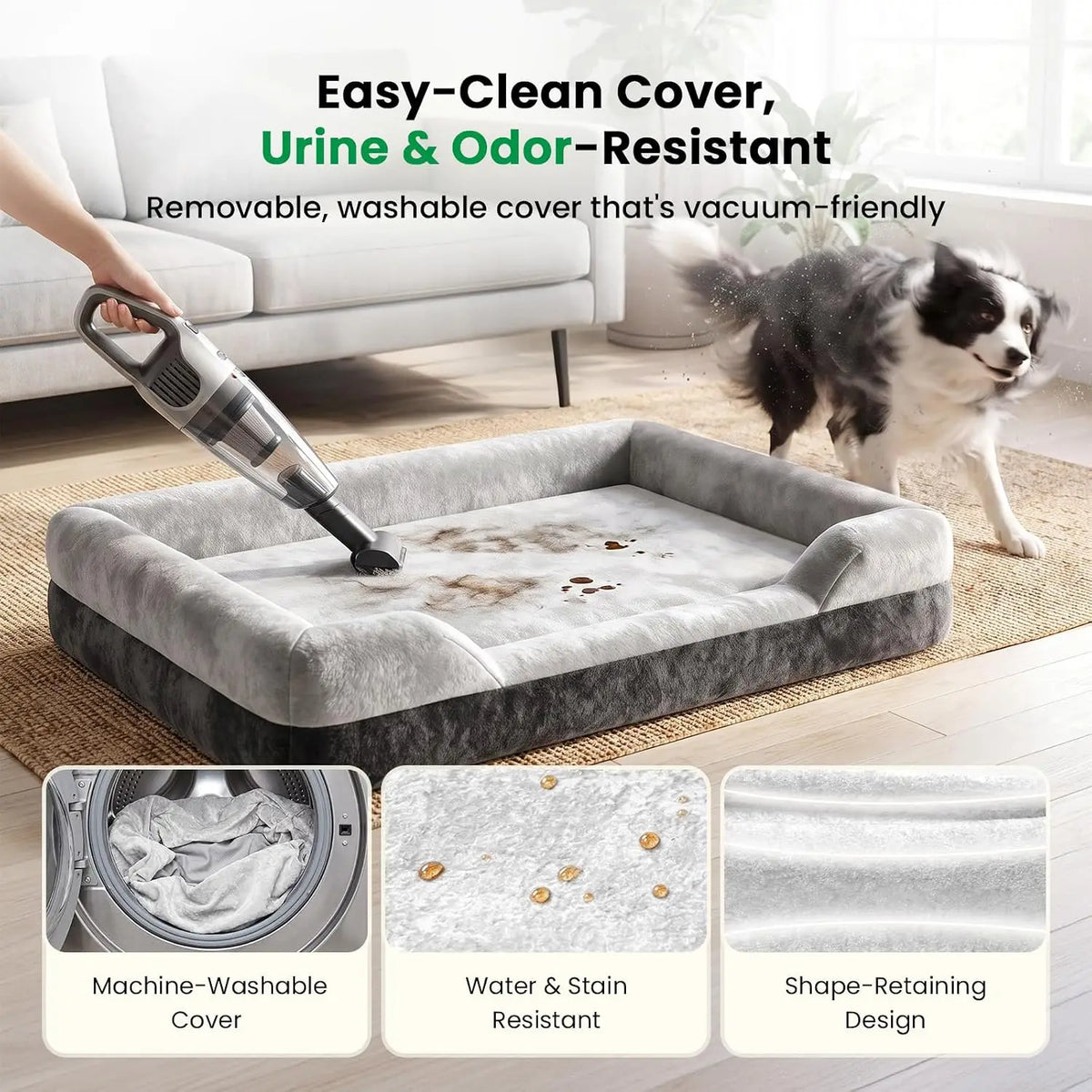 Cooling Gel Orthopedic Memory Foam Dog Bed with Bolster Sides