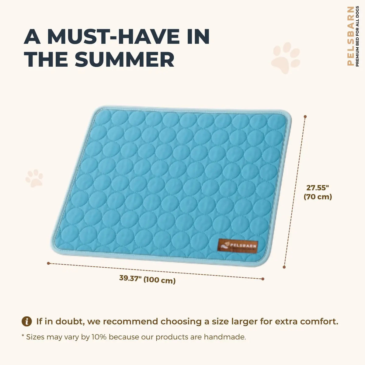 Pelsbarn Self Cooling Ice Silk Dog Mat Washable Bed Pad